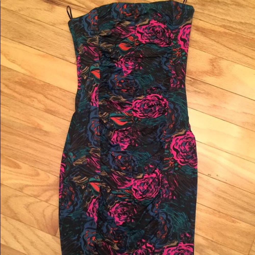 Ruched strapless cocktail dress